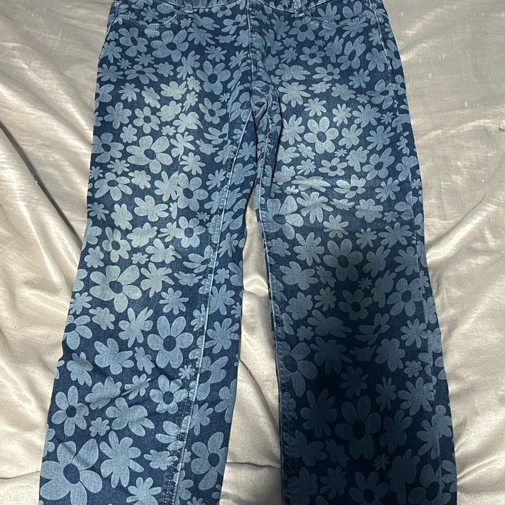 Wonder Nation Blue Floral Kids Jeans